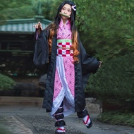 Halloween Cosplay Kamado Nezuko Demon Slayer Japan Kimono Set Demon Slayer Cosplay Costume Anime