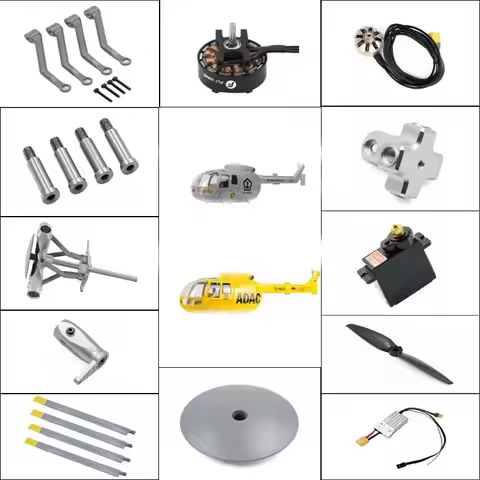 FLYWING BO105 scale helicopter parts BO105 RC Helicopter Accessories Blade Gear Motor ESC Rotor Head