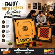 (Big) Wooden Carrom Board Striker Games Papan Karom With Checker/Papan Permainan Carrom