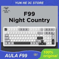 Aula F99 Mechanical Keyboard Wired/Bluetooth 5.0/2.4g Wireless Pbt Keycaps Hot Swap Gasket 99 Keys C