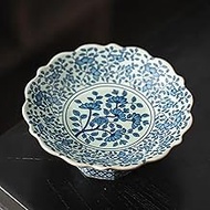 Ceramic Enamel High Foot Offering Buddha's Plate, 15cm 5.9in, Chinese Retro Palace Style Offering Tr