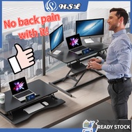 HSL Widened Desktop Standing Desk Lifting Table Computer Table Adjustable Monitor Stand Laptop Stand Riser Wooden Rack Laptop Stand Desktop