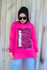 KAOS WANITA TANGAN PANJANG SIX DIARY TERBARU MOTIF FANTA ZEBRA | SIX DIARY