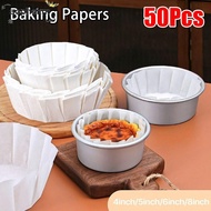 AOPHEKM 50Pcs Baking Papers, Foldless Disposable 4/6/8inch Basques Cake Paper,  Oilproof Cake Wrap K