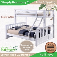 Queenstown Bunk Bed Solid Wood / Double Decker Wood Bed / Katil Kayu / Solid Wood Bed / Solid Bunk Bed / SW Harmony Series