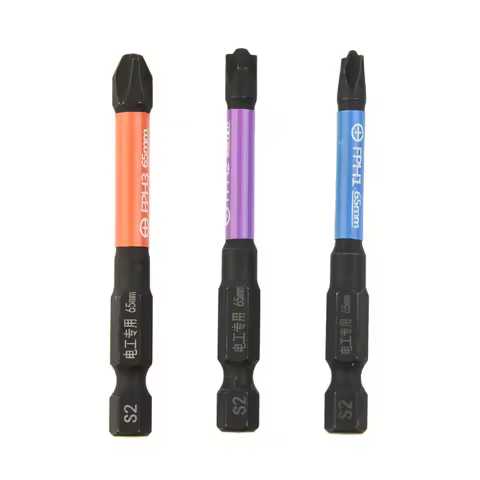 3-Piece Set of Electrician Specific Batch Head Eleven Character Screwdriver (65mm FPH1+FPH2+FPH3)