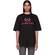 BALENCIAGA 巴黎世家 麥穗BB logo黑色短袖T恤XS