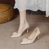 French Retro Pointy Stilettos OL Formal Shoes Fashion Women Single Shoes