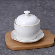 XYCustomized Golden Edge Bird's Nest Tureen Ceramic Slow Cooker Chopsticks with Lid Water Insulation Small Stew Pot Slow