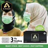 【𝐒𝐈𝐑𝐈𝐌 𝐂𝐄𝐑𝐓𝐈𝐅𝐈𝐄𝐃】A-MASK Adult Face Mask (3 Ply/4 Ply/Ear Loop/Head Loop/For Hijab/Color)