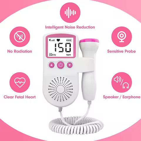 Replaceable Battery Fetal Heart Rate Monitor For Pregnant woman Fetal Doppler Listen To Baby Heart S