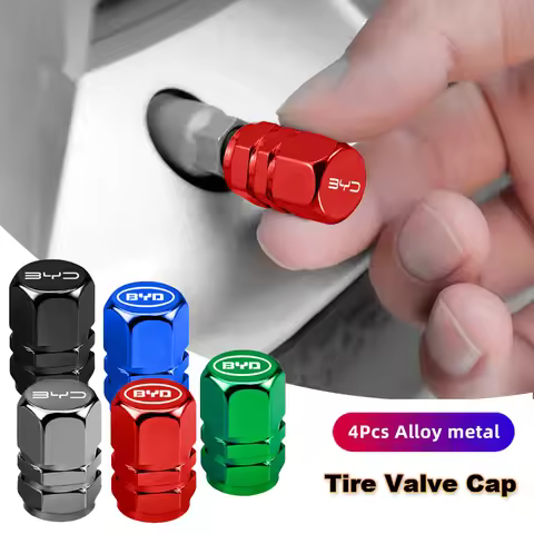 4Pcs Metal Car Wheel Tire Valve Caps Air Stem Covers For BYD Qin Tang U8 F3 E6 Atto3 Yuan Plus Song 