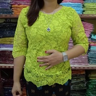 SHOOPI ATASAN BLUS SEMI PRANCIS/ BLUS SEMI BROKAT WANITA/KEBAYA BROKAT BAJU KEKINIAN CANTIK TERBARU 