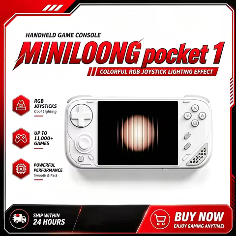 MINILOONG Handheld Game Console 4''IPS Screen HD Output Open Source Systems OTA Upgrades Pocket 1 RG