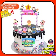 [CUSTOM NAME] Happy Birthday Cake Topper Wolfoo  Decoration Set Party Accessories Banner Hiasan Kek 