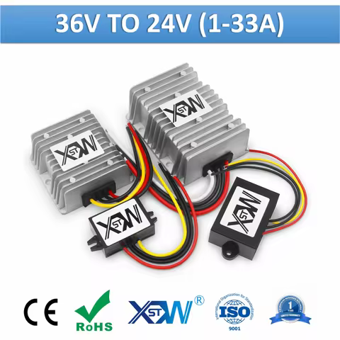 XWST DC DC Step Down Converter 36V 48V to 24V 1A to 30A Waterproof IP67 30-60V Convert to 24VDC Buck