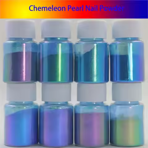 10g Chameleon Mica Pearl Nail Glitter Powder High Gloss Neon Fine Powder Aurora Pearlescent Manicure