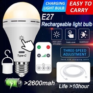 E27 Touch Control Dimmable LED Light Bulb Rechargeable Bulb With Remote Control 7W Battery Powered U