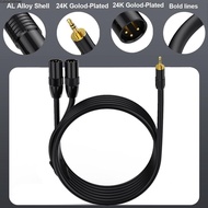 CLEIGHTEENCY Stereo Y Splitter Cable, Plug and Play Flexible Dual 3pin XLR Male to 1/8in TRS, Practi
