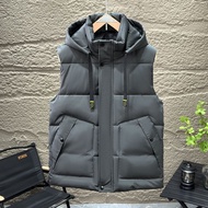 Down Cotton Vest Vest Waistcoat Cold-Proof Overalls Vest Detachable Hooded Vest Casual Vest Men's Ve