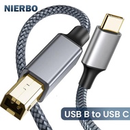 NIERBO USB B to USB C Printer Cable Type C Printer Cord Nylon Braided Wire for Yamaha Casio Digital Piano DJ Controller