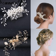 CARNATIOGV Bridal Hair Comb Handmade Crystal Peals Wedding Hair Ornaments