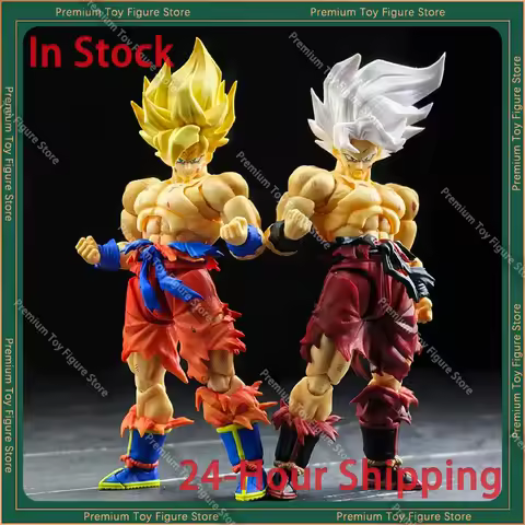 In Stock N&T Studio Son Goku Figures Dragon Ball Ssj N T Goku SHF Battle Damaged 3.0 Anime Action Fi