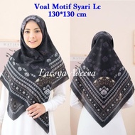 Jilbab Segiempat Voal Syari Motif 130 x 130