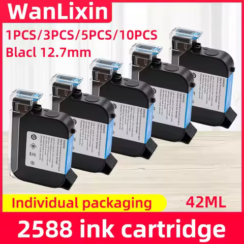 1-10PCS JS12 JS10 2588+ 2588 2588+M 42ML Ink Cartridge Quick-drying 12.7mmPrint Height Universal for