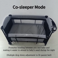 Co-sleeper Baby Playpen Rocking Cradle Portable Travel Crib