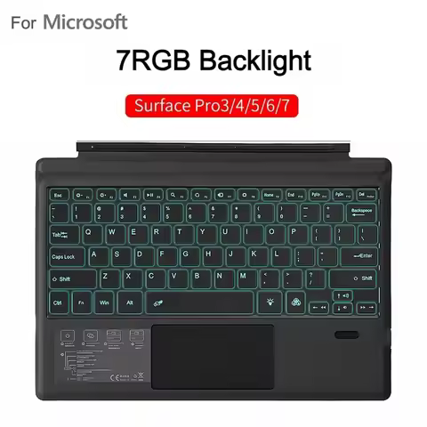 Backlit Trackpad Wireless Teclado For Microsoft Surface Pro 3 4 5 6 7 8 9 10 11 Pro X ,Portable Keyb
