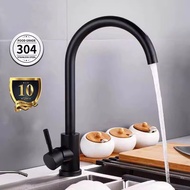 Kitchen Sink Faucet Dishwashing Black Standing Stainless Steel 304 Genuine Hb1001