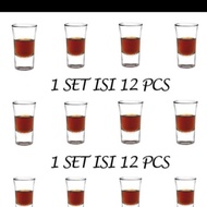 Gelas Sloki  isi 12 pcs /Glass Sloki /Sloki gelas kaca/30ml sloki mini