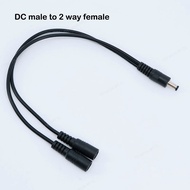 30cm 50cm 1 to 2 way DC Power adapter splitter Cable 5.5mmx2.1mm 1 male to 2 female extension Wire c