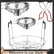 【sunnyshop2】4 Pieces Canning Kit, 1PC Canning Rack+ 1PC Canning Jar Lifter Tong+ 2PC Canning Funnels
