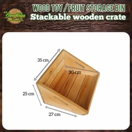 Sangkayu Wooden Crate Toy / Fruit Storage Bin Stackable Crate Wooden Crate Box 2