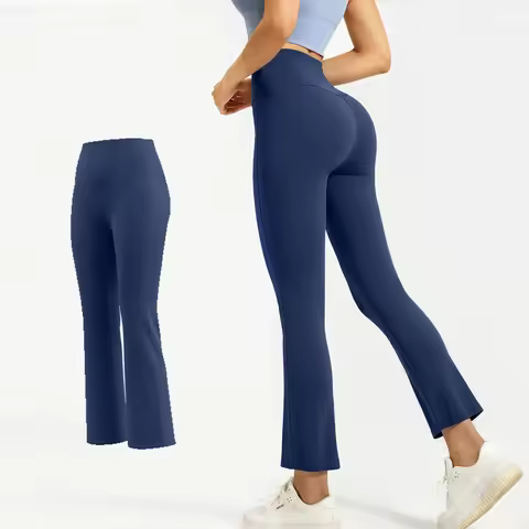 2026 New Women's Sports Yoga Pants High Waist 9-point Pants Casual Wide Leg Pants Quick-drying Leggi