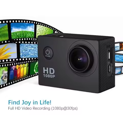 2.0" HD 1080P / 24fps Waterproof Digital Action Camera Video Camera CMOS Sensor Wide Angle Lens 1080