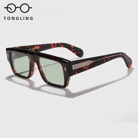 SDEVOTO Men Square Frame Fashion Outdoor Riding Eye Protection Women UV400 tortoiseshell classic sun