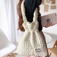 預購 日本品牌 mily bilet 爆米 3way 抽繩手提包 3色