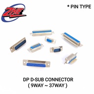 D-SUB DP9 DP15 DP25 DP37 ( 9WAY ~ 37WAY ) STRAIGHT 180 DEGREE MALE PLUG / FEMALE SOCKET PCB MOUNTING