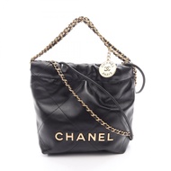 【二手】香奈兒 (Chanel) CHANEL 單背包 CHANEL 22 Mini AS3980 黑色皮革 CHANEL22 Matelassé 迷你鏈條肩背包 女士二手 A