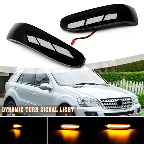 2Pcs LED Dynamic Turn Signal Light Side Mirror Indicator Blinker Lamp For Mercedes Benz M-Class ML W