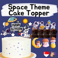 [SG Seller] Space Theme Cake Topper Astronaut Sun Planet Moon Cakes Rocket Earth Decoration