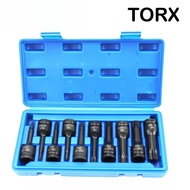 1/2 Dr 10 Pcs Torx Socket Set T25 T80 CR MO Heavy Duty CR MO Air Impact Wrench Tools