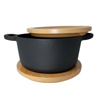 【JMT】優質琺瑯鑄鐵鍋│櫸木鍋蓋│櫸木隔熱墊組 (一鍋兩蓋)