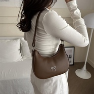 CLEIGHTEEN8H Bowknot Armpit Bag, Solid Color Large Capacity Bowknot Underarm Bag, PU Leather  Design