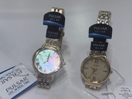 全新 Pulsar Pearl dial Solar Watch 女裝手錶 太陽能貝殼面手錶Seiko副線 金色 水晶 錶面約32mm
