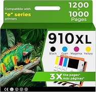 910XL Ink Cartridges Black Color Combo Pack for HP 910 XL Compatible for HP910 4-Pack HP910XL for Of