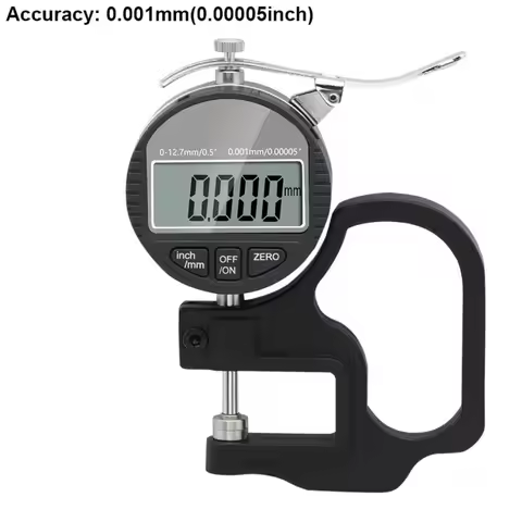 0.01/0.001mm Electronic Thickness Gauge Range 0-12.7mm High Precision Digital Thickness Tester High 